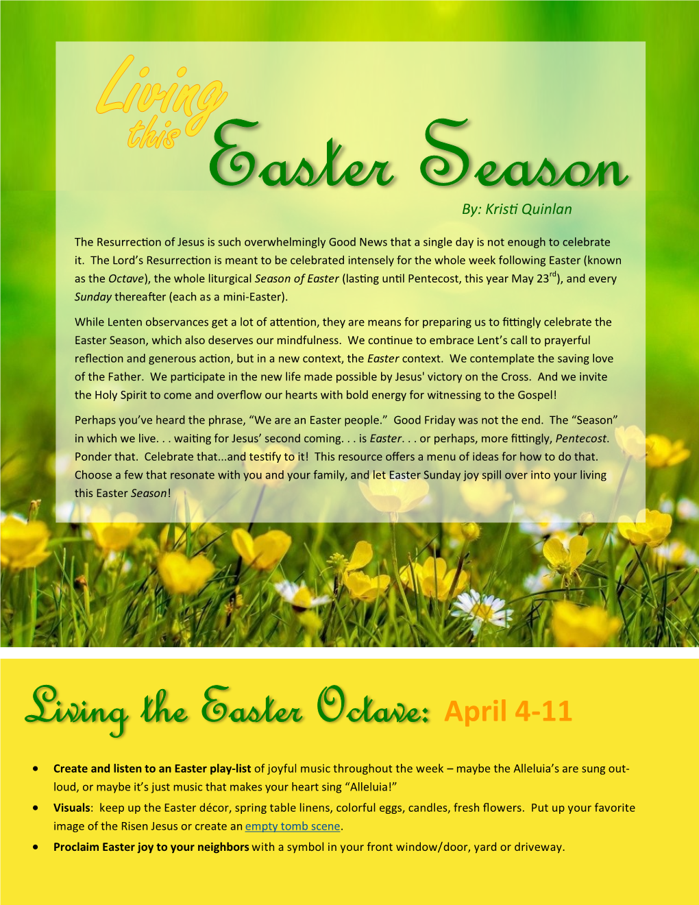 Living the Easter Octave: April 4-11