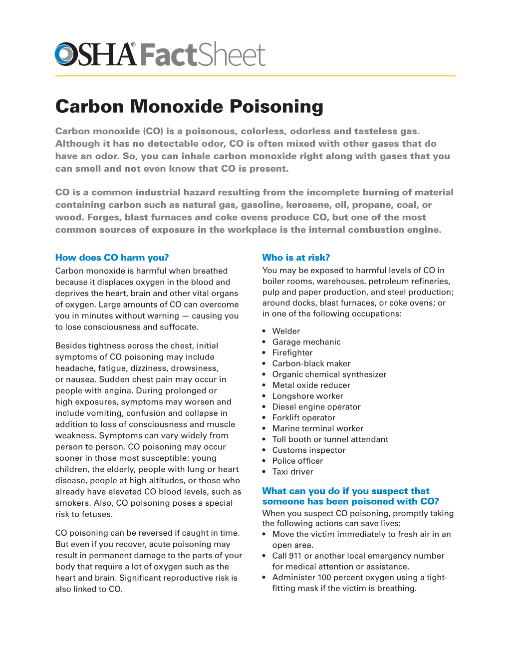 Carbon Monoxide Poisoning