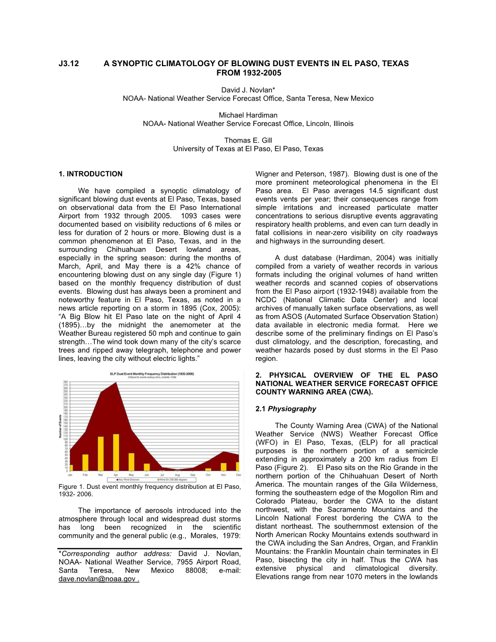 A Synoptic Climatology of Blowing Dust Events in El Paso, Texas from 1932-2005