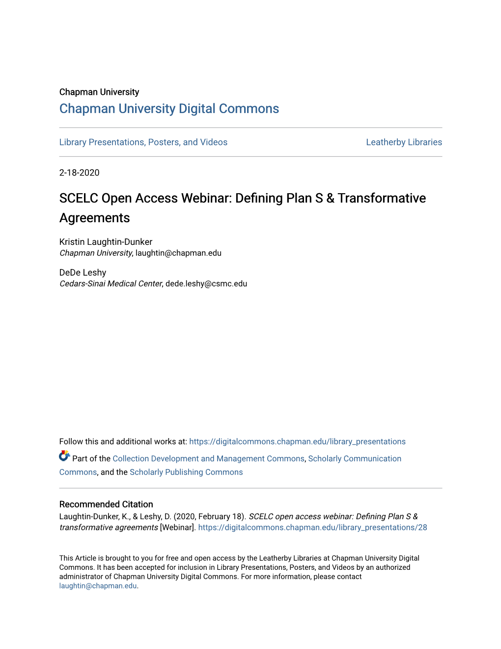 Defining Plan S & Transformative Agreements