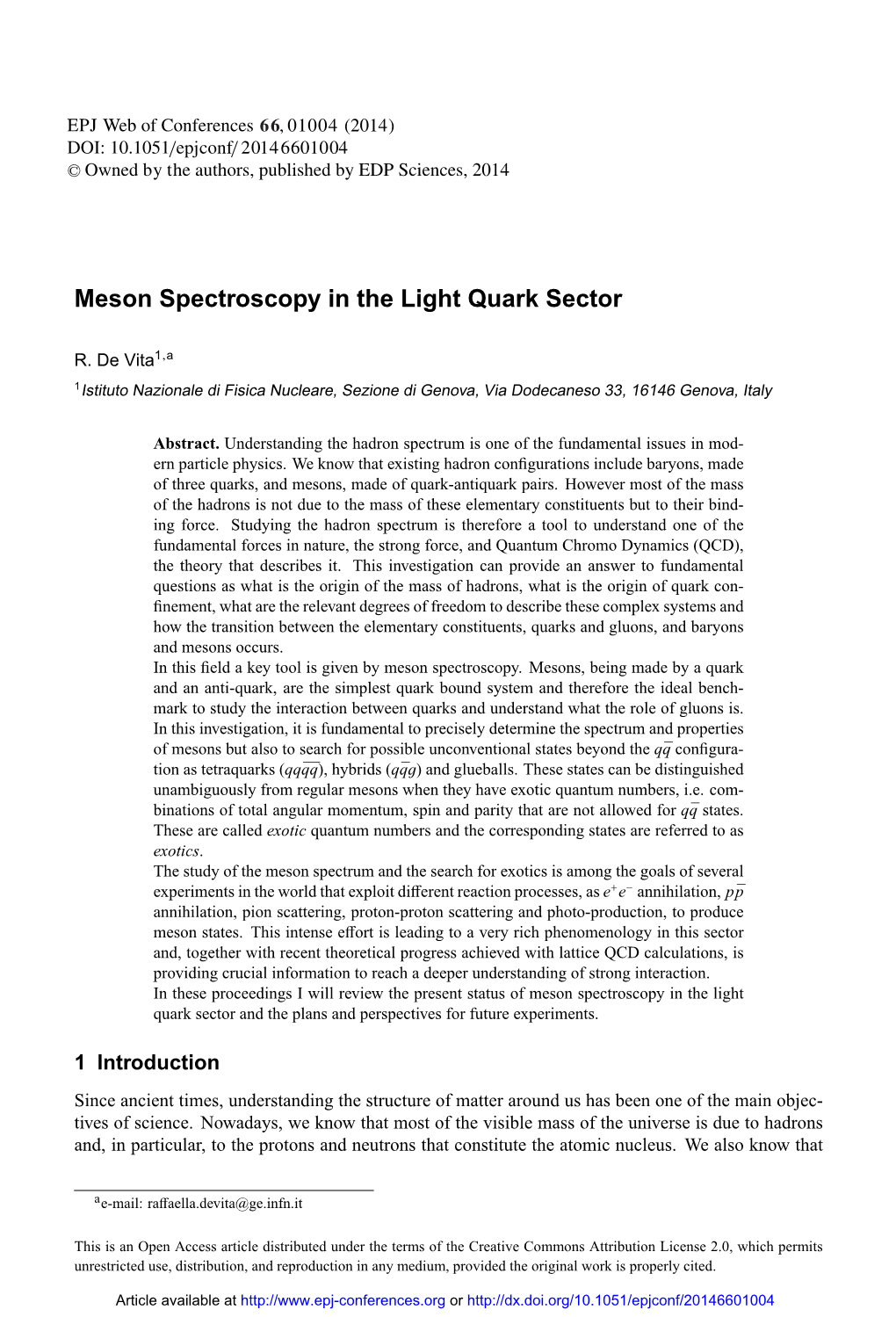 Meson Spectroscopy in the Light Quark Sector