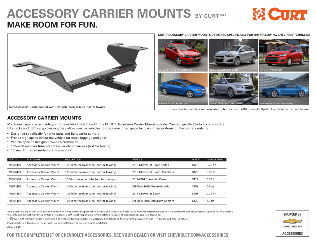 Accessory Carrier Mounts by Curt™1 Make Room for Fun