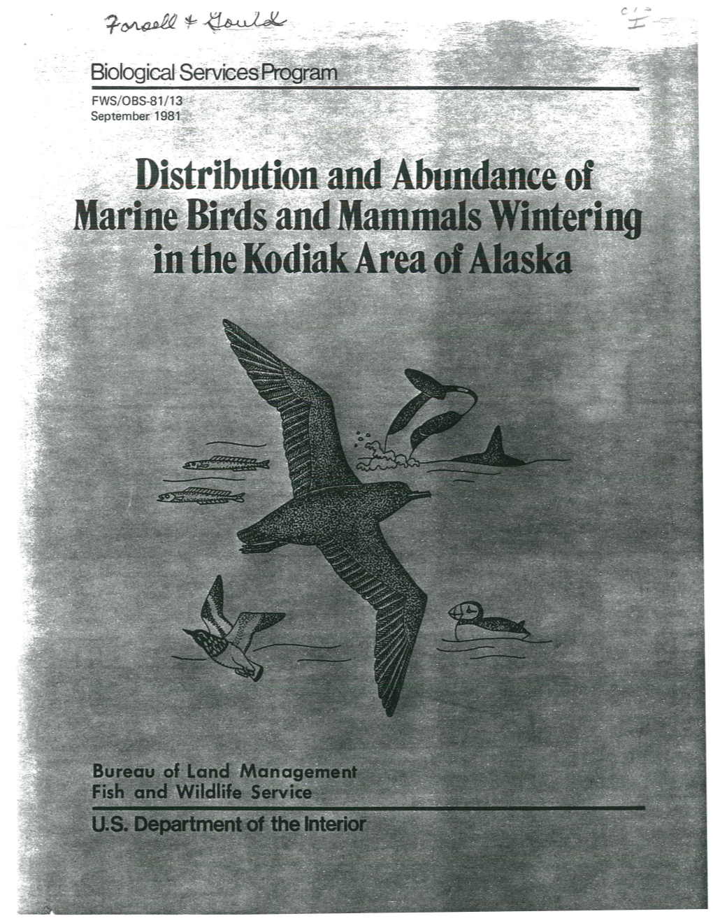 Distribution and Abundance of Marine Birds and Mammals Wintering in the Kodiak Area of Alaska