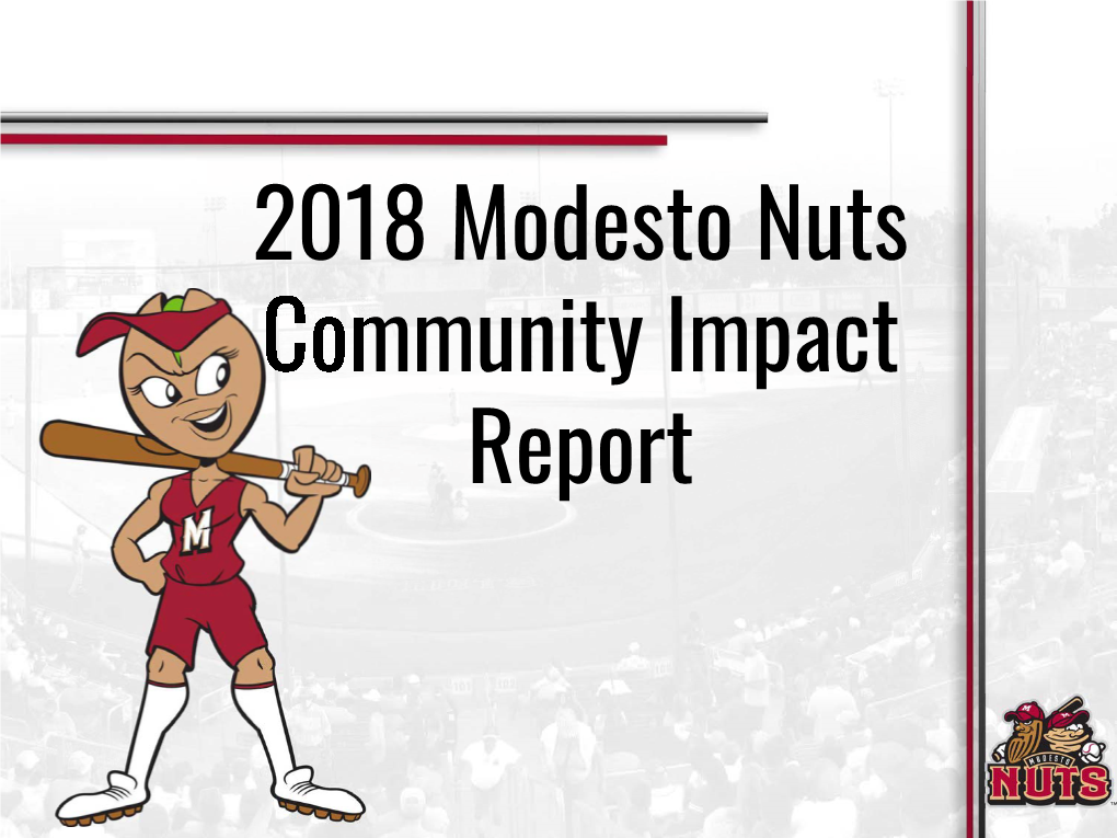 2018 Modesto Nuts Community Impact Report COMMUNITY SUPPORT