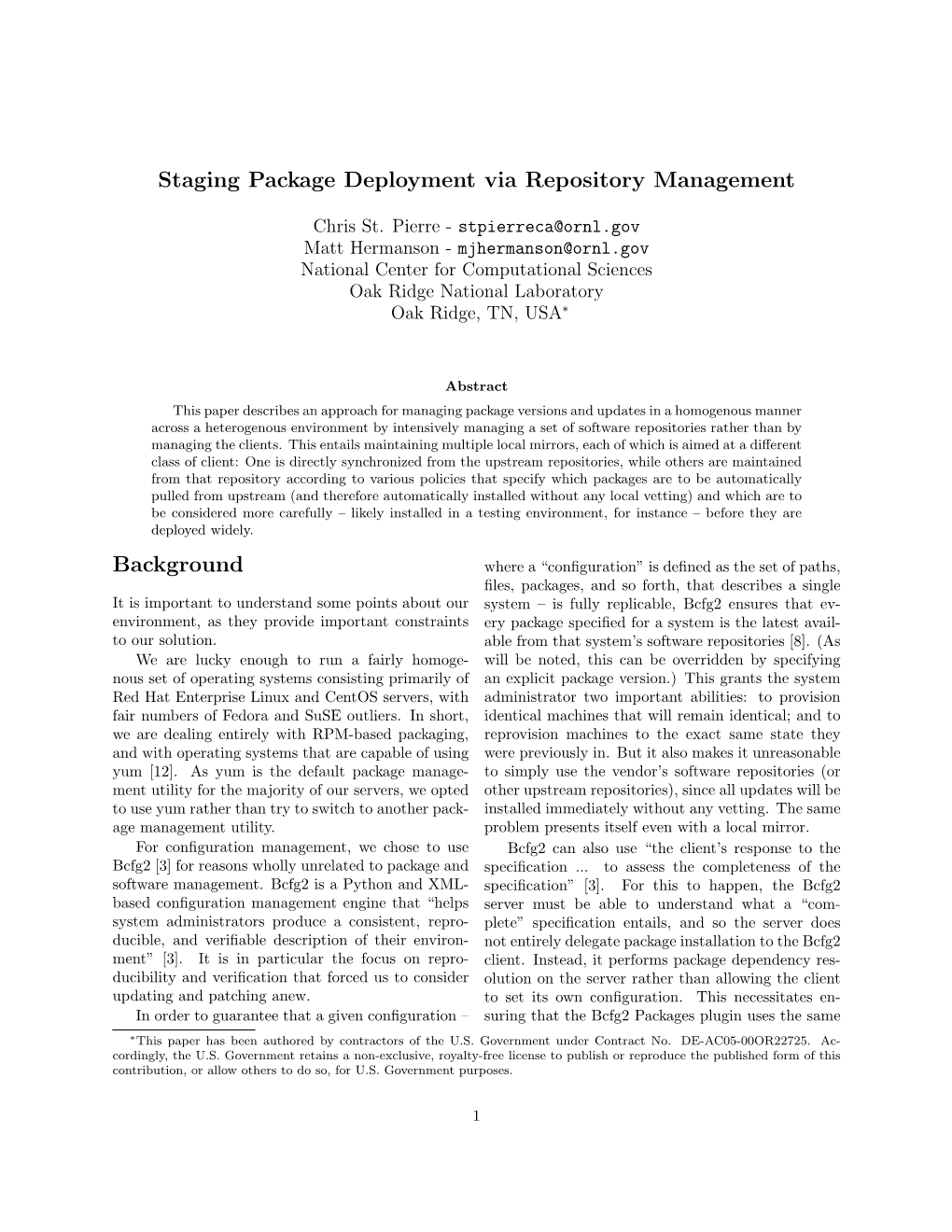 Staging Package Deployment Via Repository Management