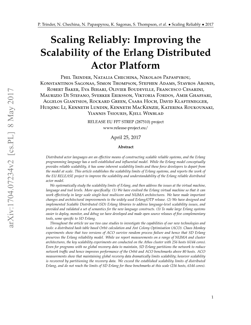 Improving the Scalability of the Erlang Distributed Actor Platform