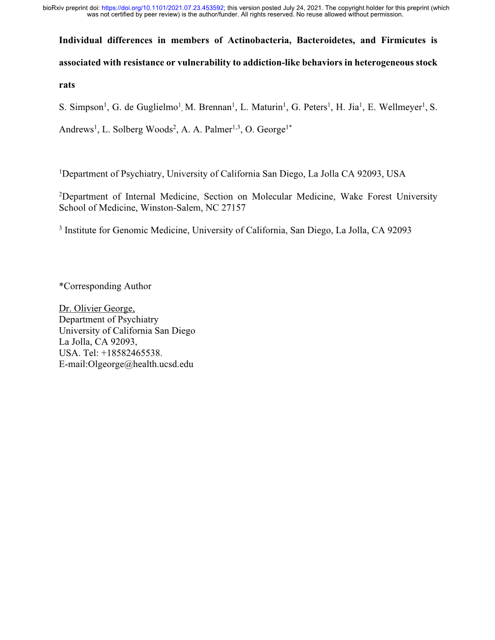 Individual Differences in Members of Actinobacteria, Bacteroidetes, and Firmicutes Is