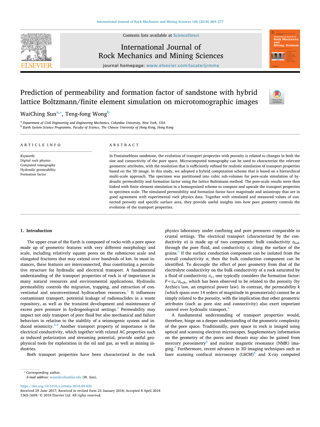 Prediction of Permeability and Formation Factor of Sandstone With