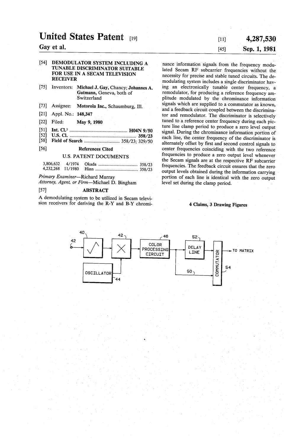 United States Patent (19) 11) 4,287,530 Gay Et Al