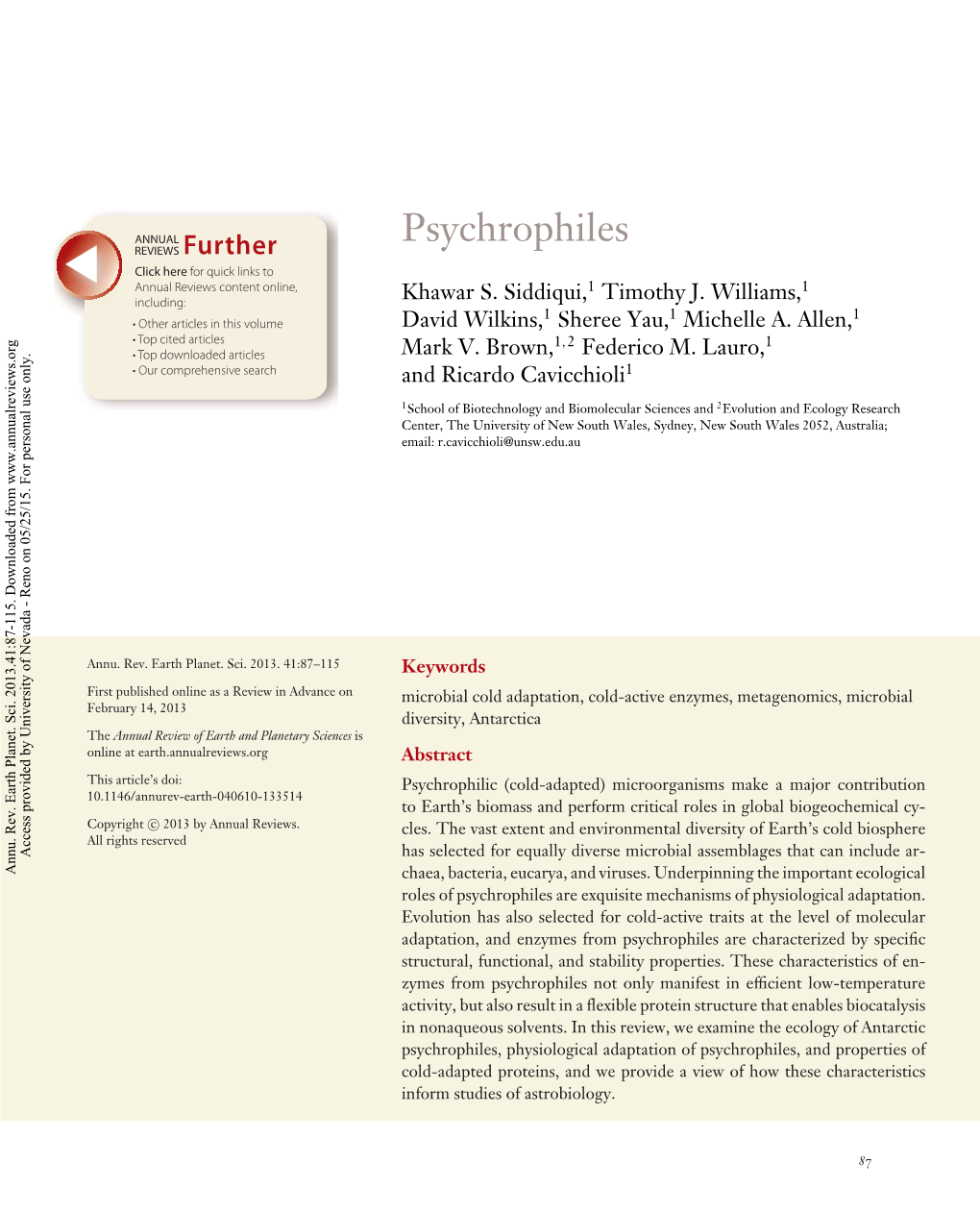 Psychrophiles