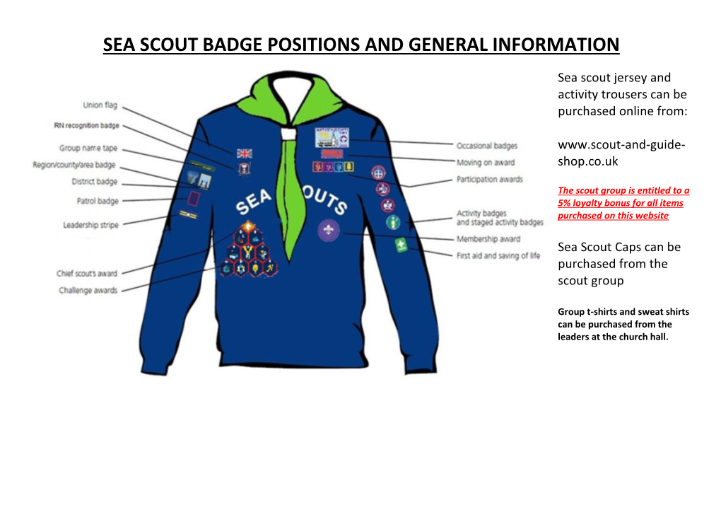 Sea Scout Badge Positions and General Information