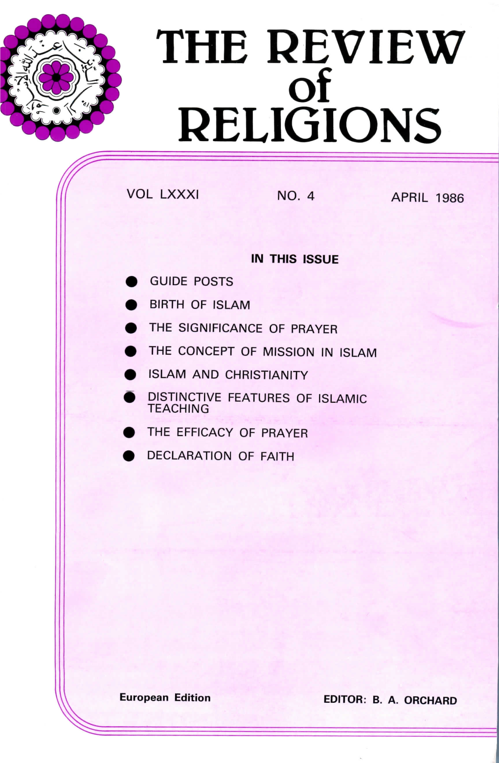 THE REVIEW of RELIGIONS