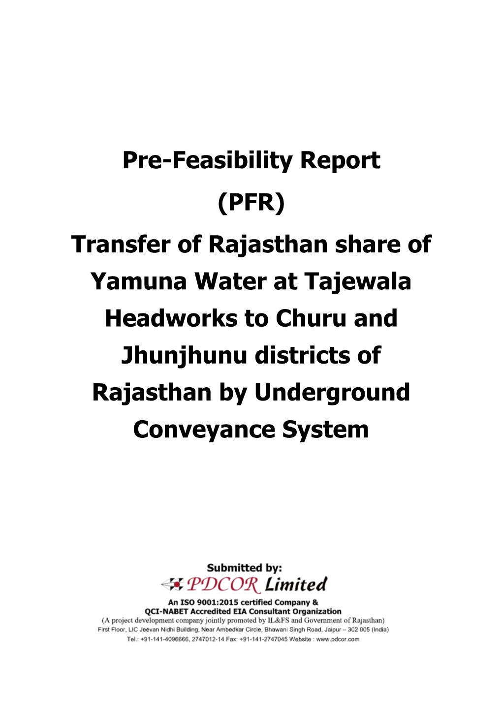 Pre-Feasibility Report