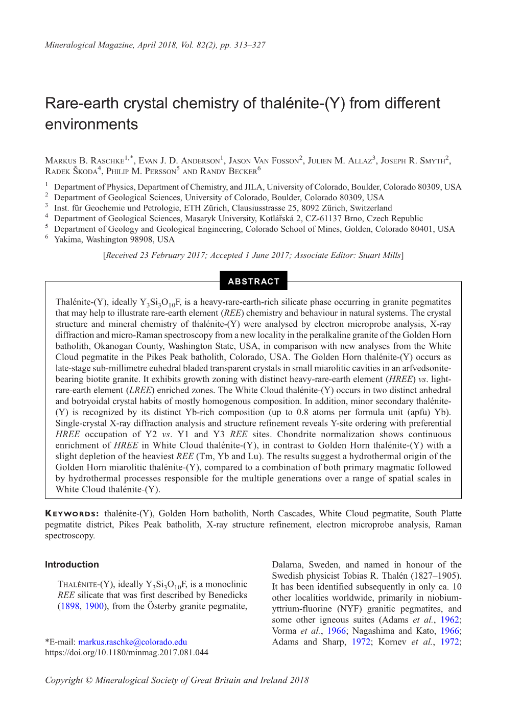 Rare-Earth Crystal Chemistry of Thalénite-(Y) from Different Environments