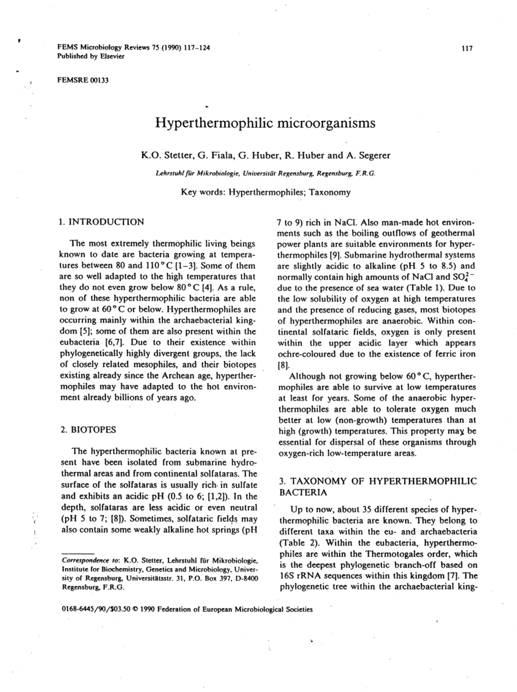 Hyperthermophilic Microorganisms