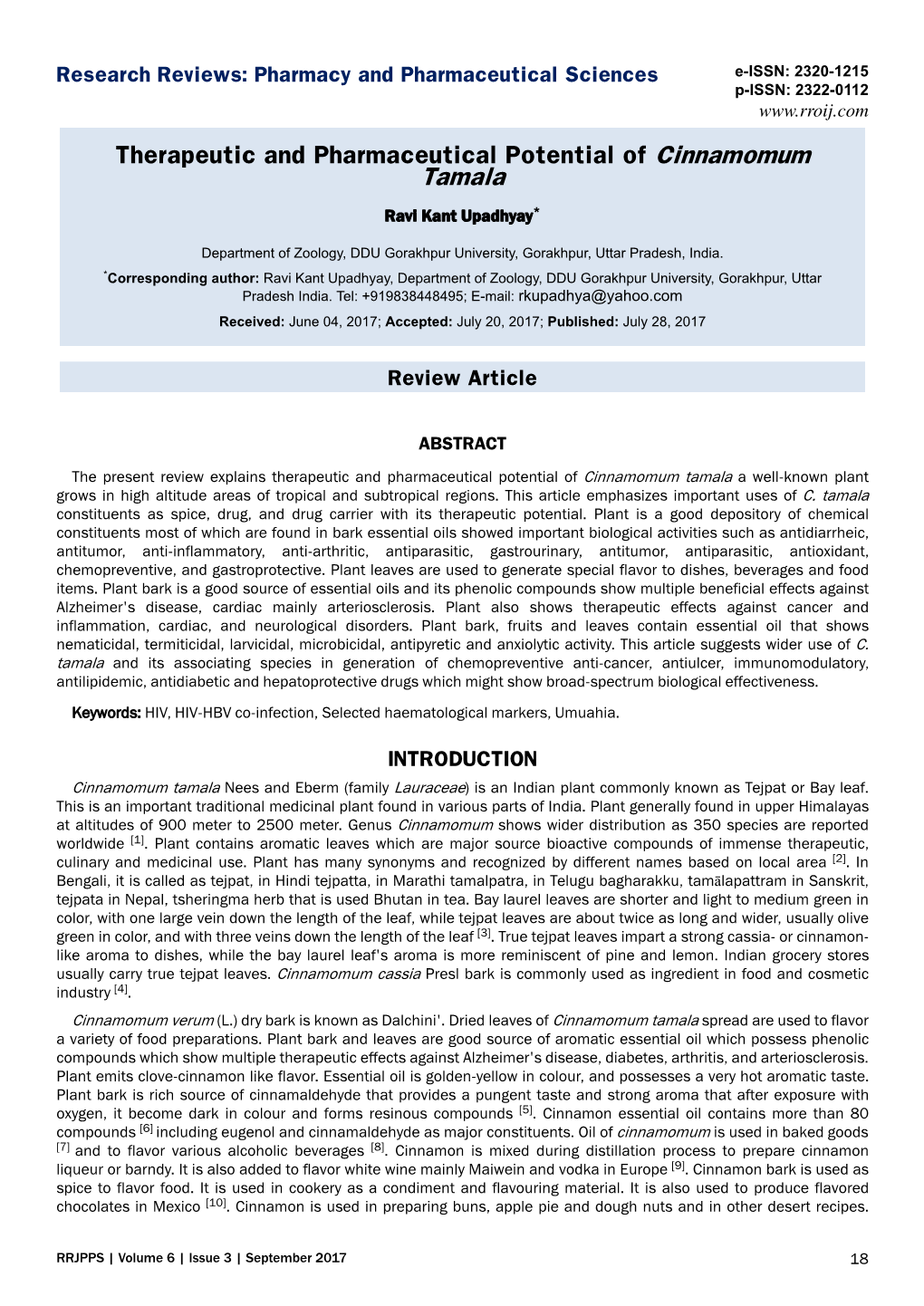 Therapeutic and Pharmaceutical Potential of Cinnamomum Tamala