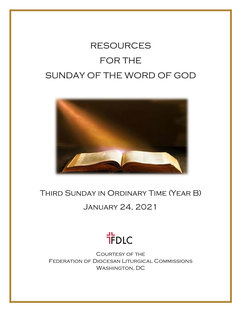 Resources for the Sunday of the Word of God