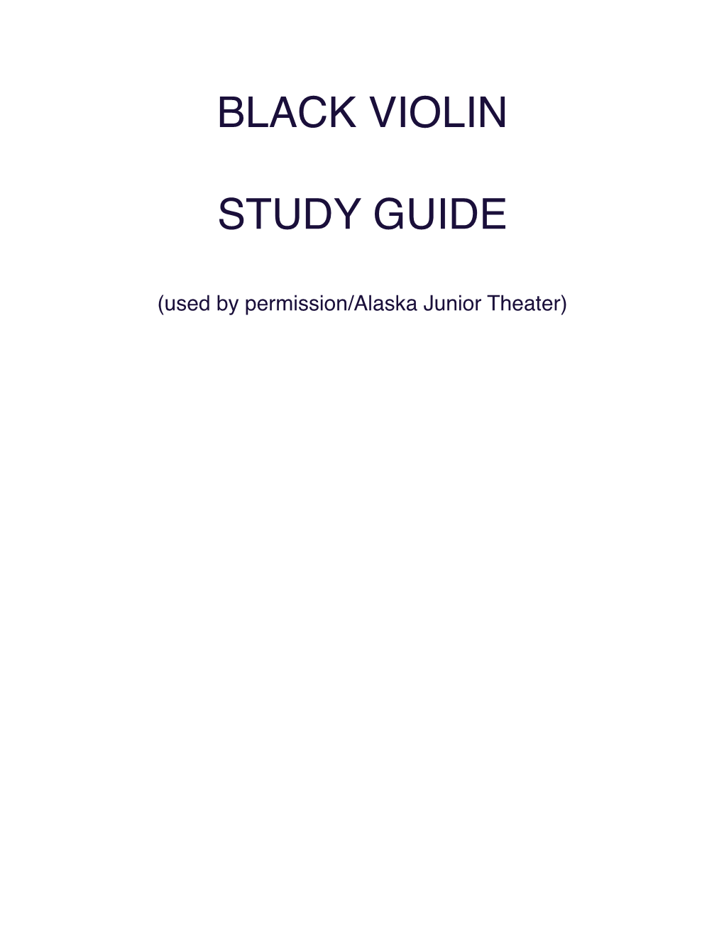 Black Violin Study Guide