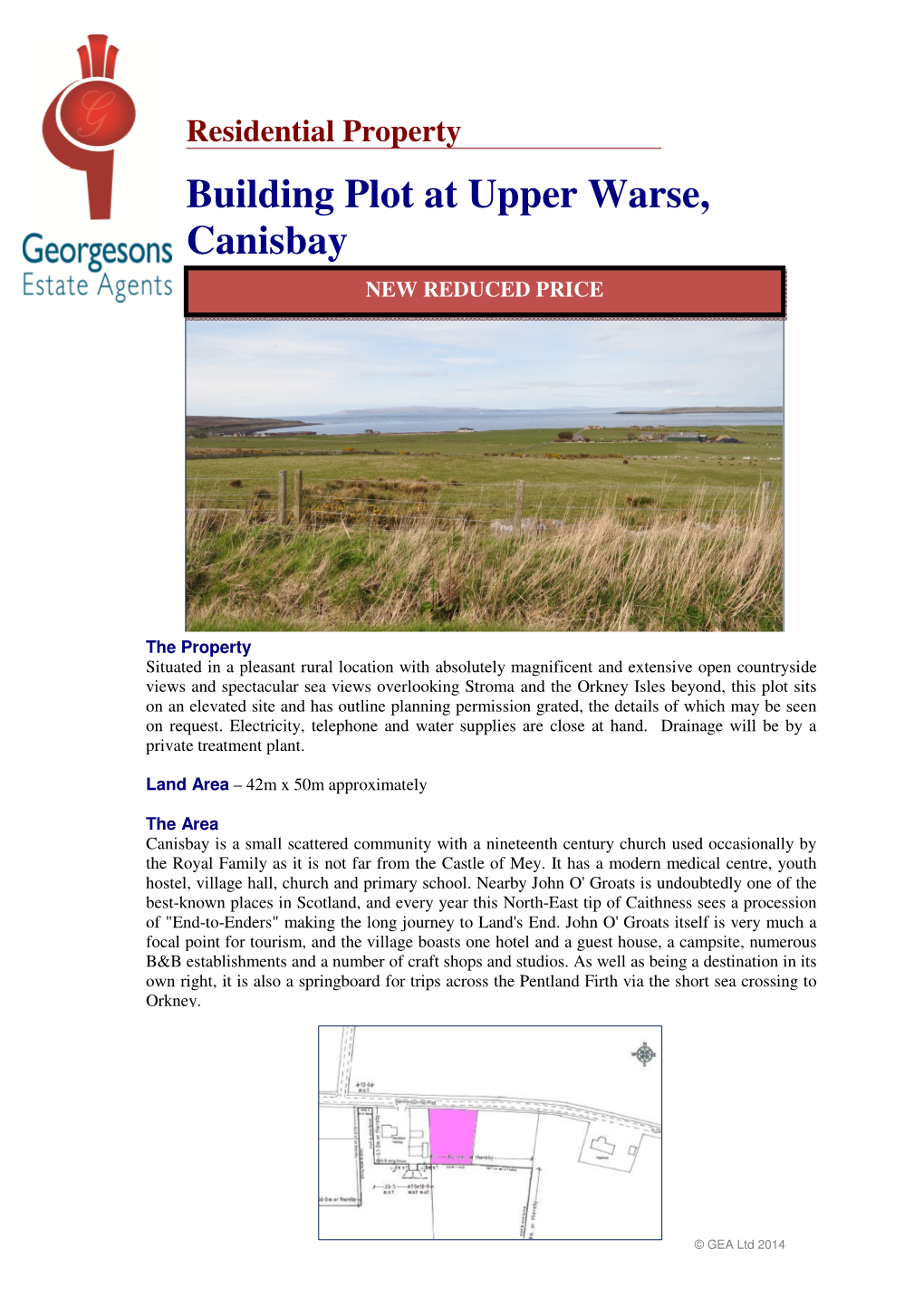 Building Plot at Upper Warse, Canisbay NEW REDUCED PRICE