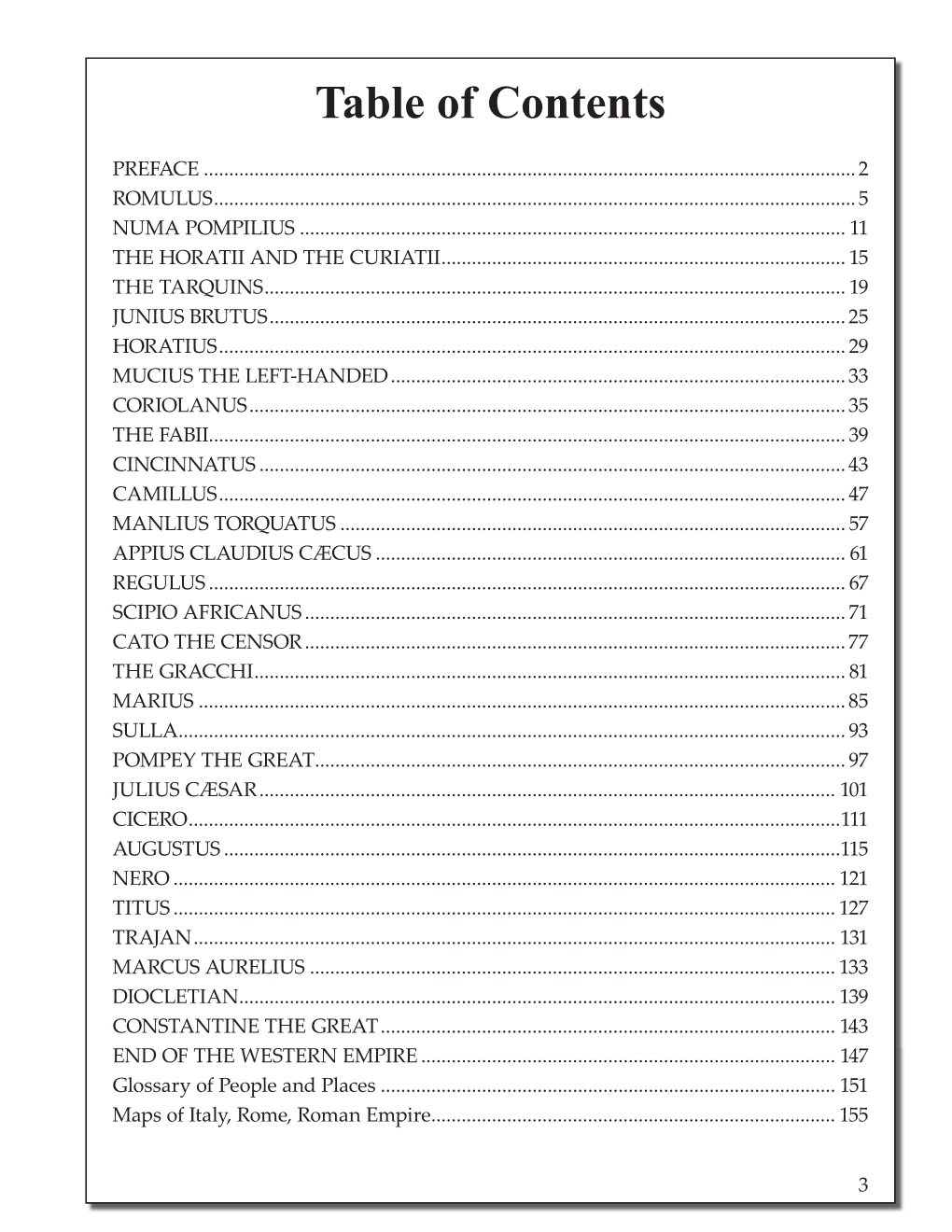 Table of Contents