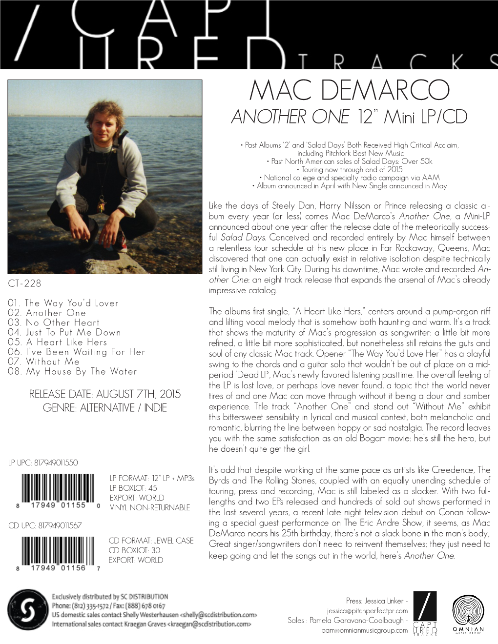 MAC DEMARCO ANOTHER ONE 12” Mini LP/CD