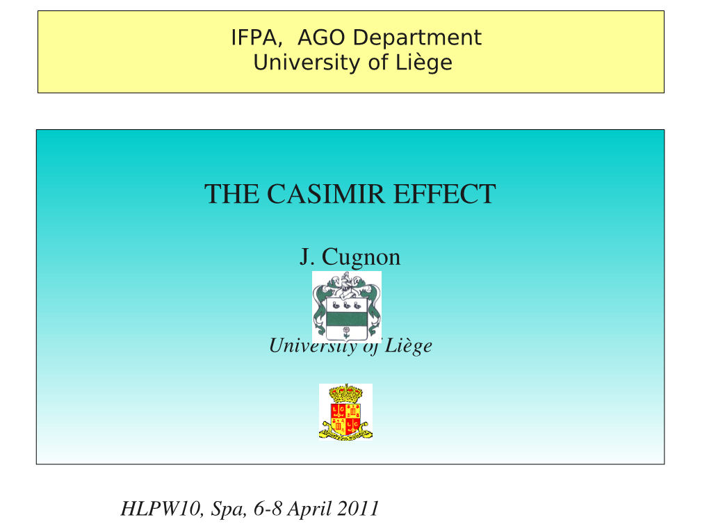 The Casimir Effect