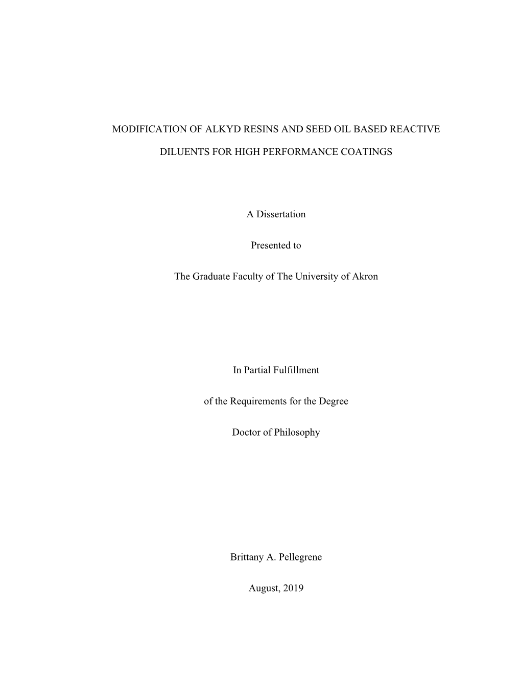 Modification of Alkyd Resins and Seed Oil Based Reactive