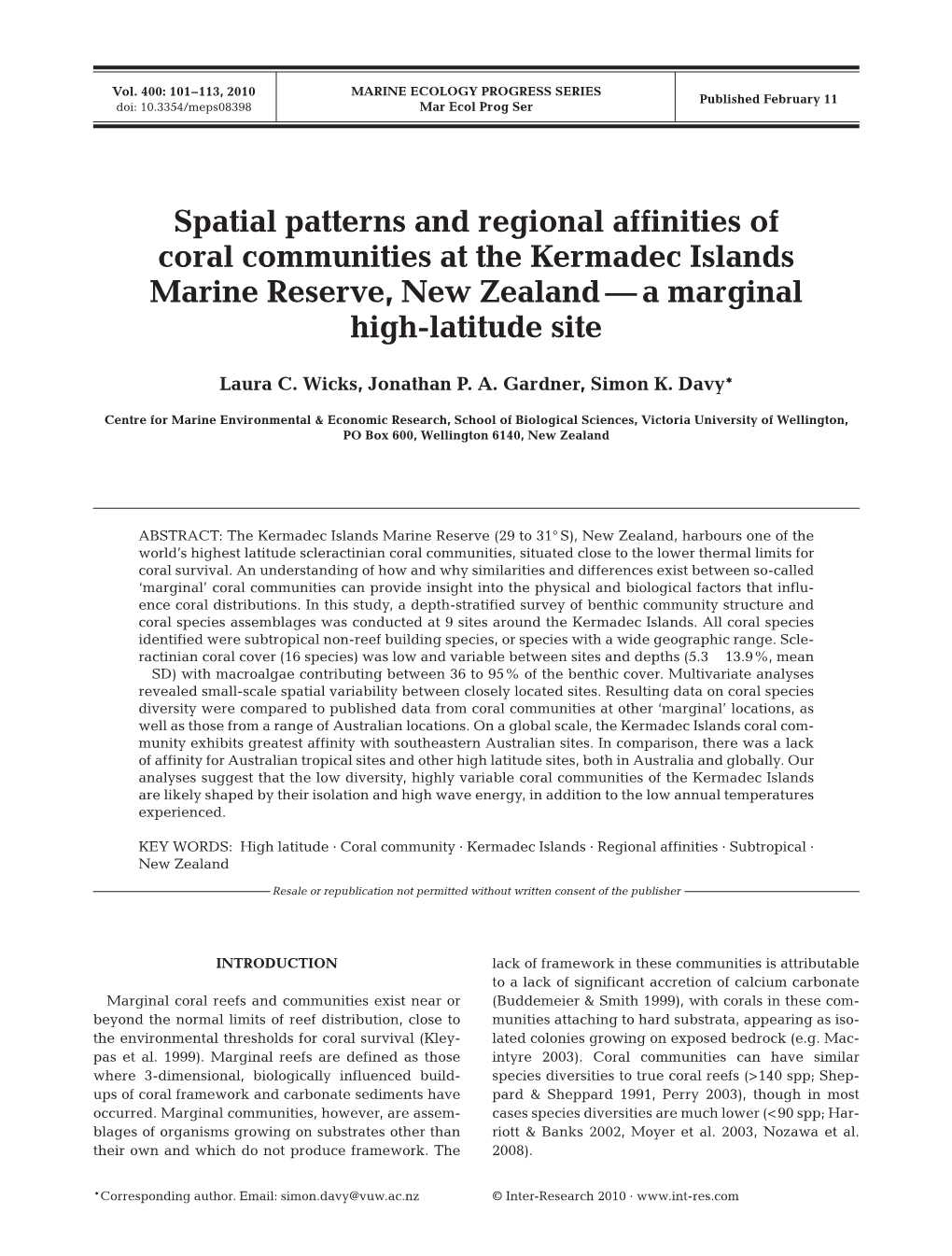 Spatial Patterns and Regional Affinities of Coral Communities at the Kermadec Islands Marine Reserve, New Zealand—A Marginal High-Latitude Site