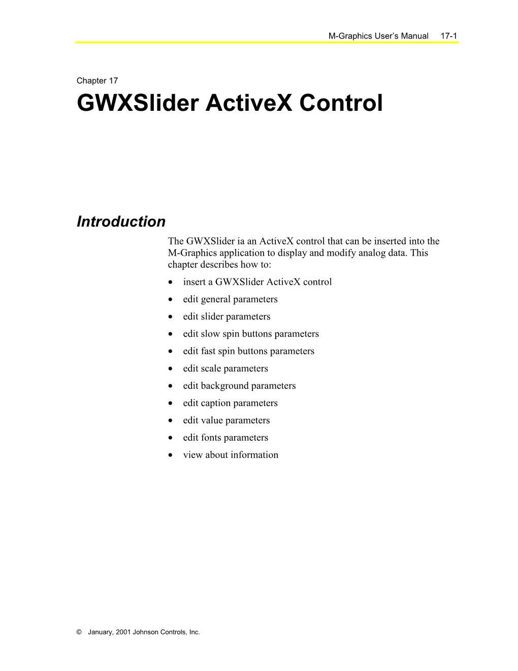 Chapter 17 Gwxslider Activex Control