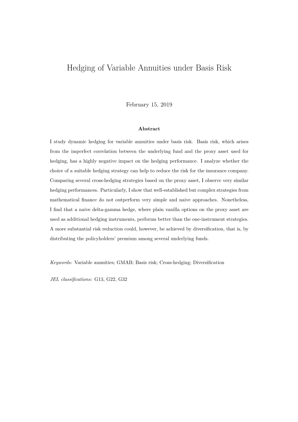 Hedging of Variable Annuities Under Basis Risk