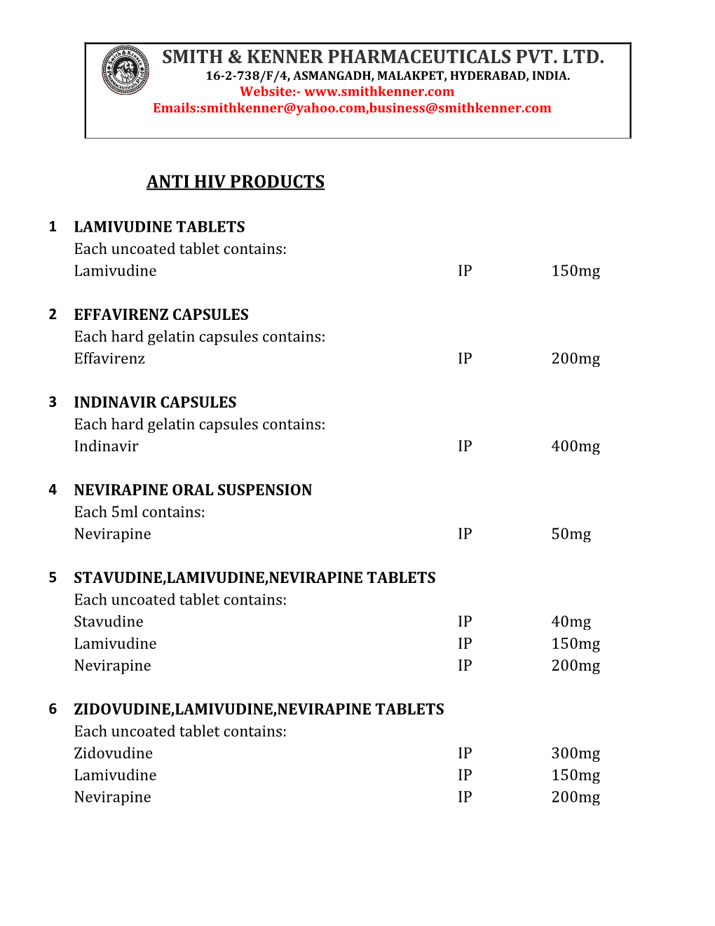 Smith & Kenner Pharmaceuticals Pvt. Ltd