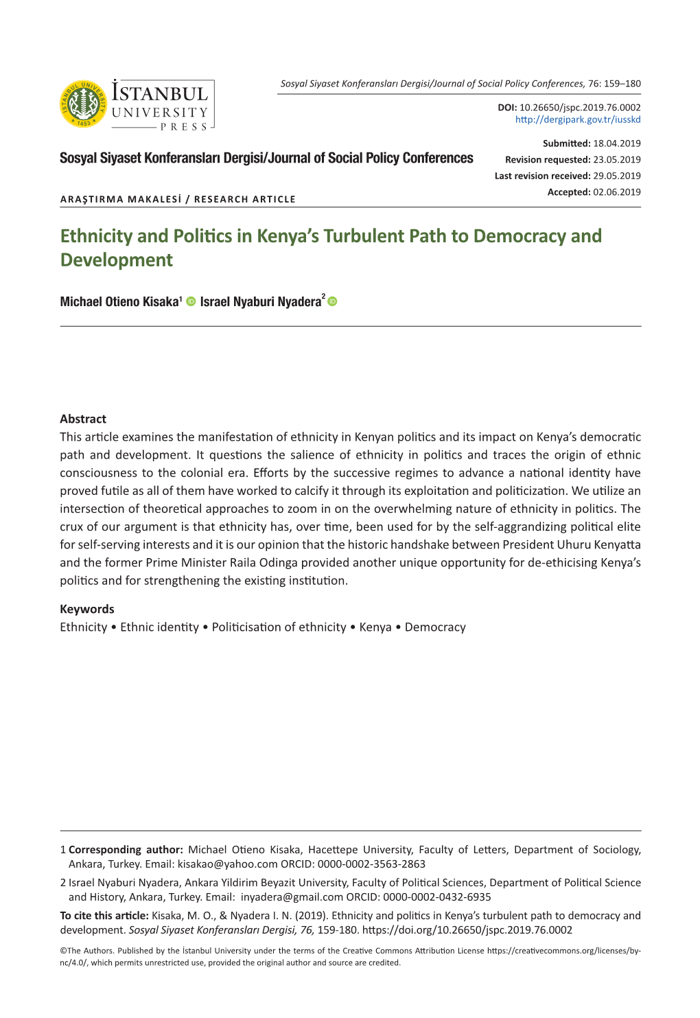 Ethnicity and Politics in Kenya's Turbulent Path to Democracy and Development