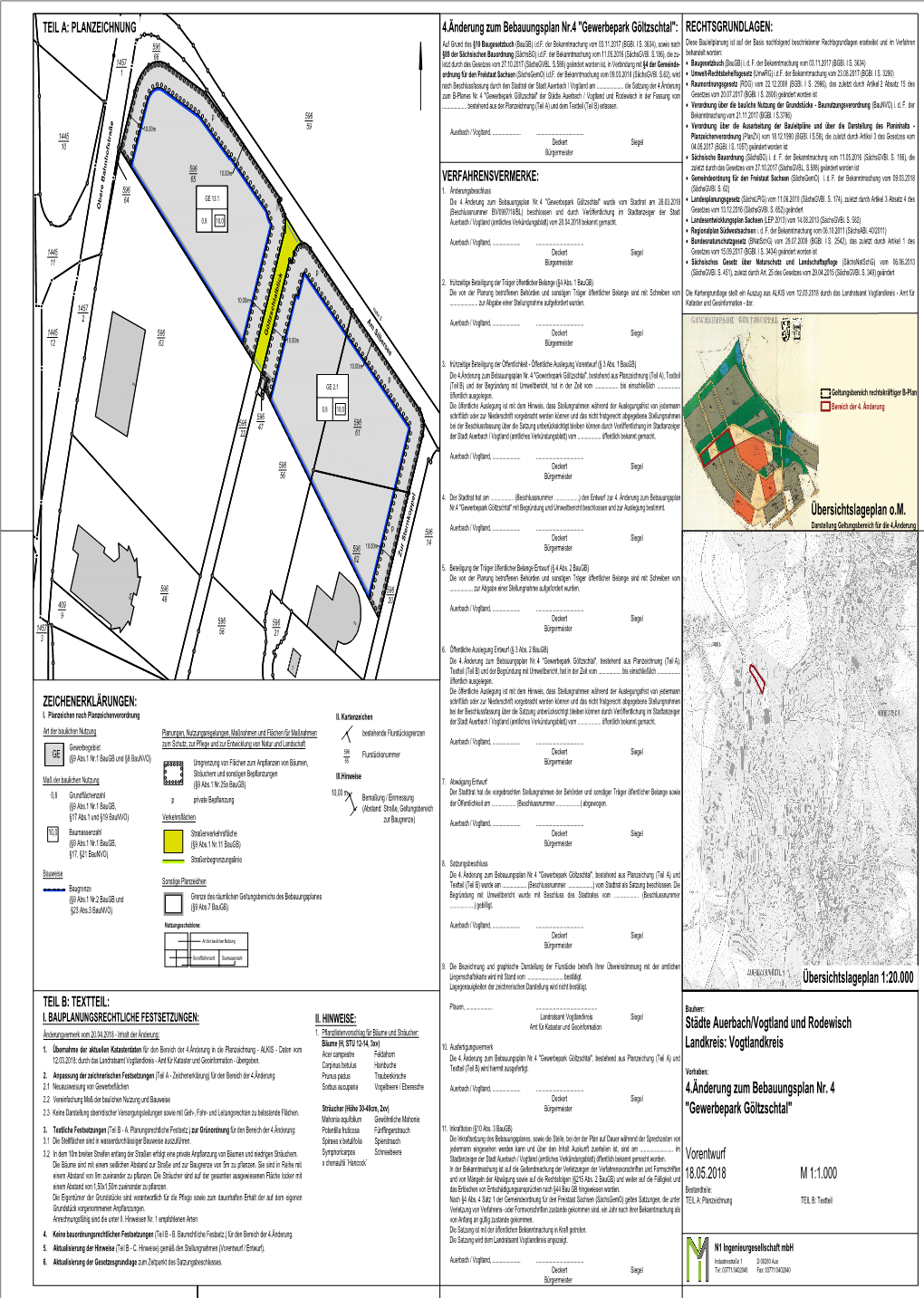 Übersichtslageplan O.M. Städte Auerbach/Vogtland Und Rodewisch