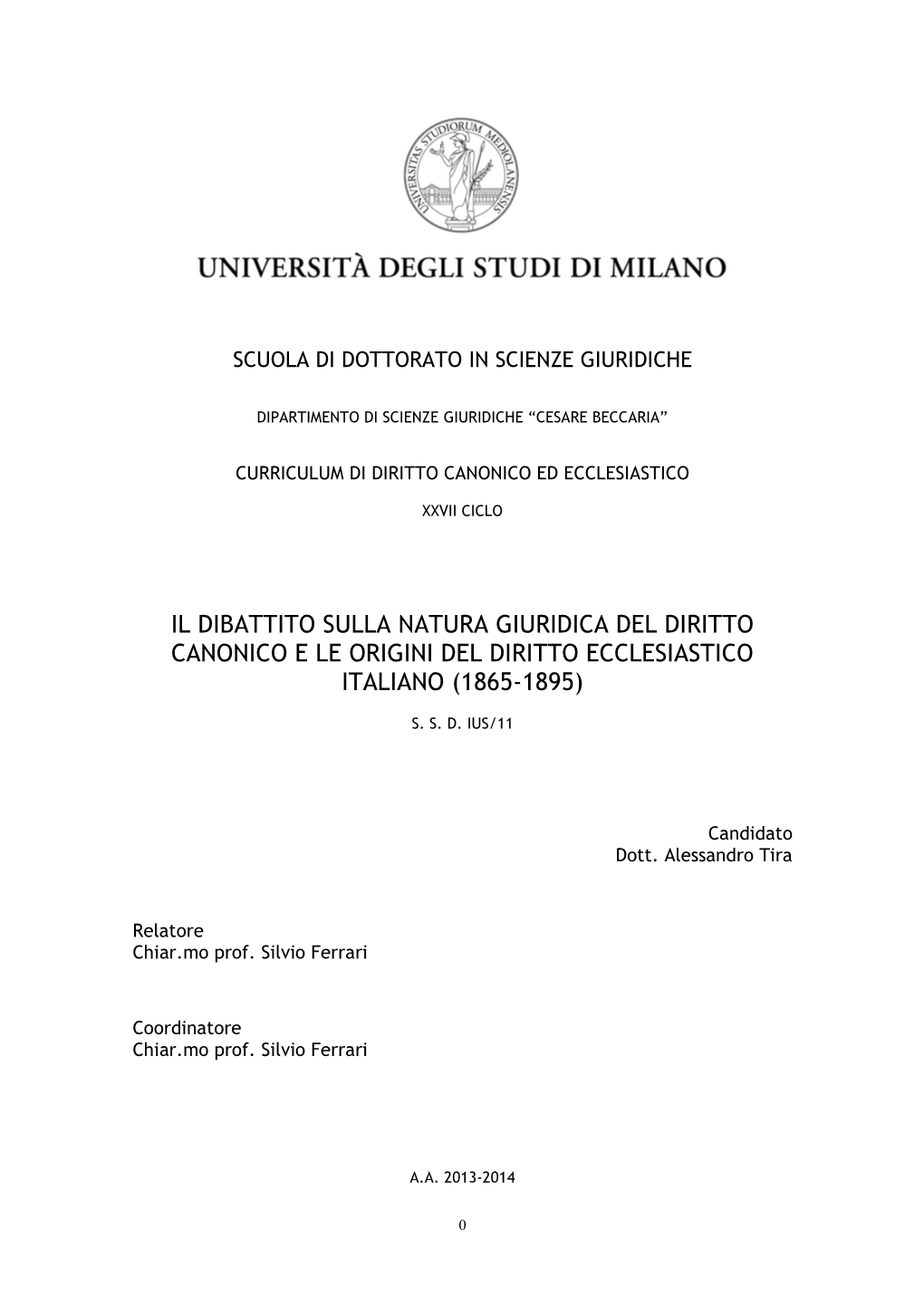 Informazioni Essenziali Da Indicare Sul Frontespizio Della Tesi