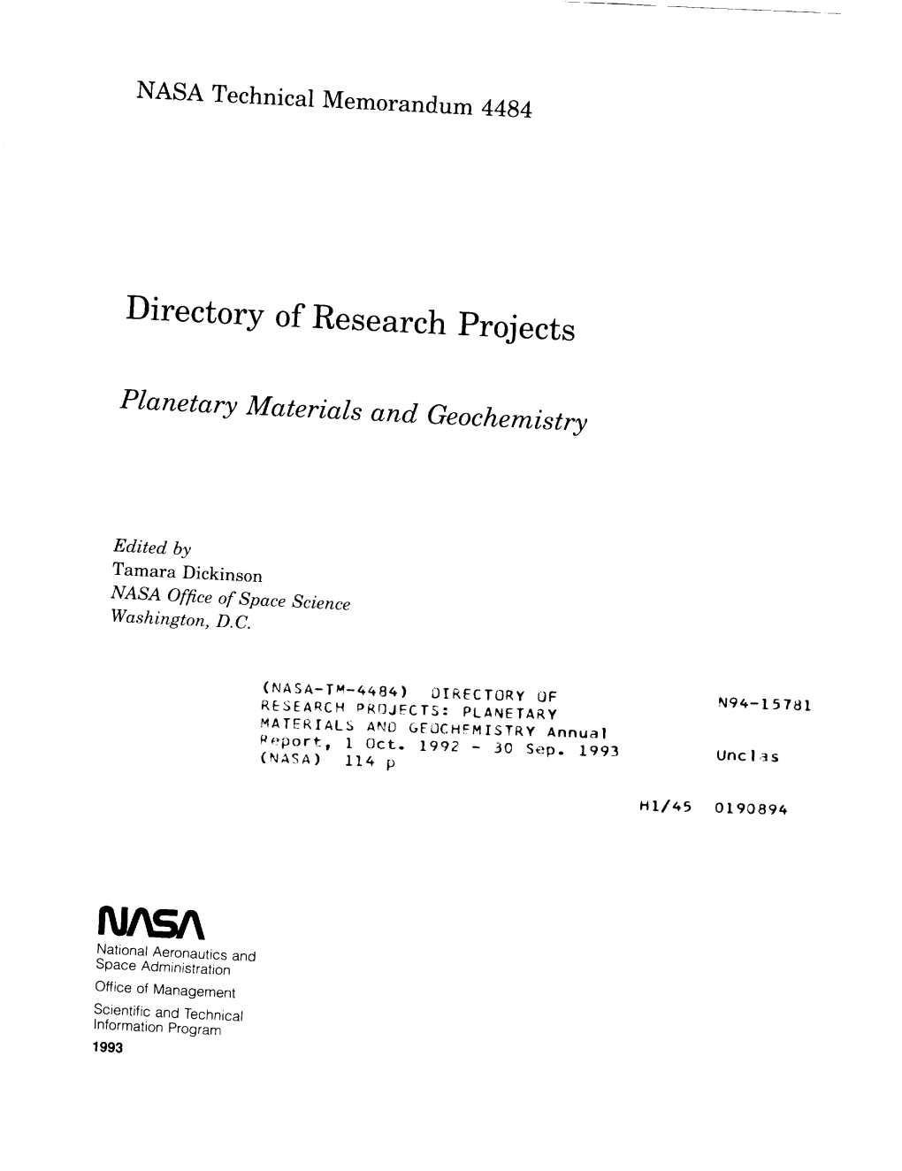 Directory of Research Projects