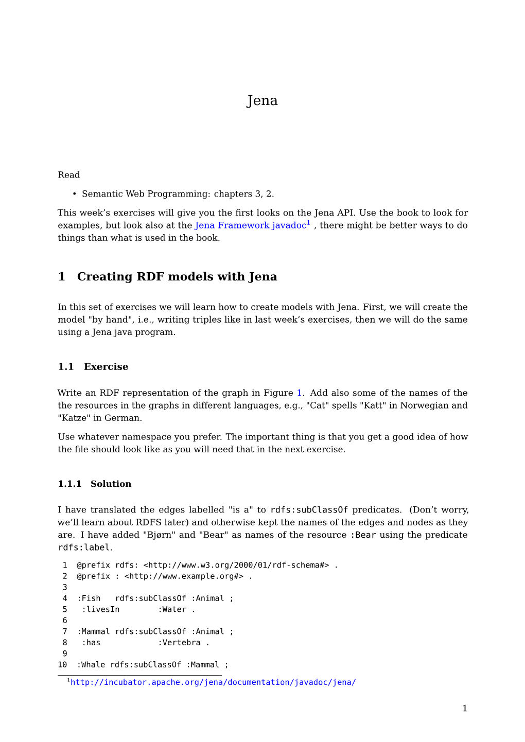 1 Creating RDF Models with Jena