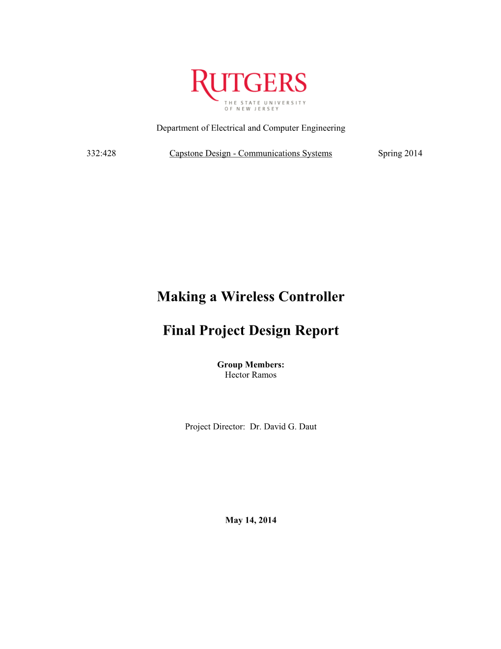 Making a Wireless Controller Final Project Design Report