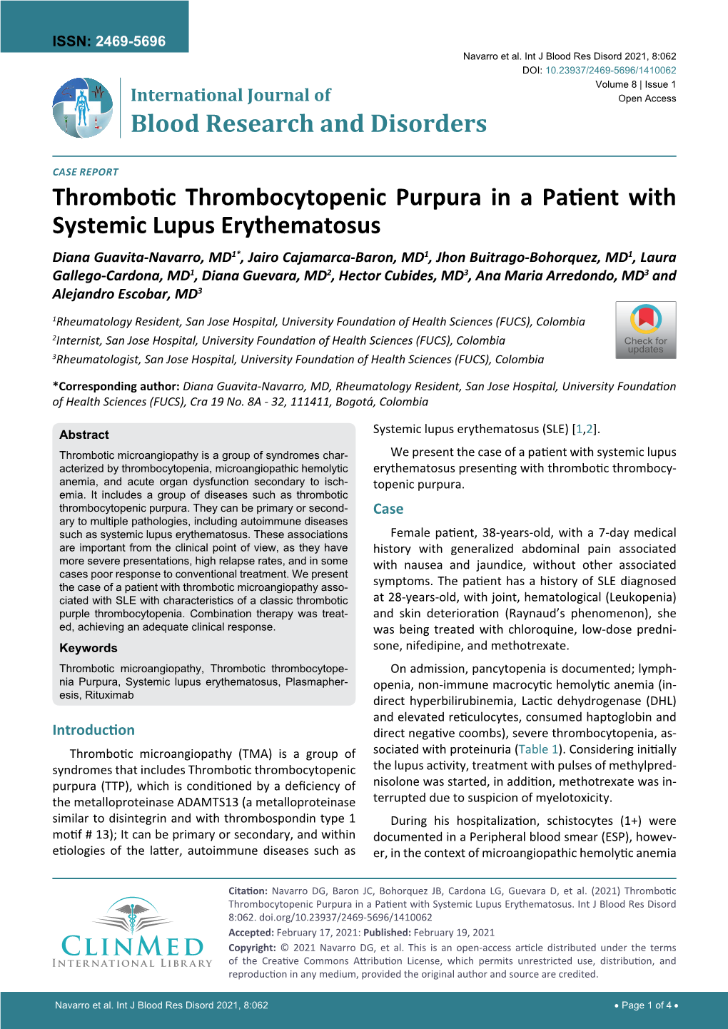 Thrombotic Thrombocytopenic Purpura in a Patient with Systemic
