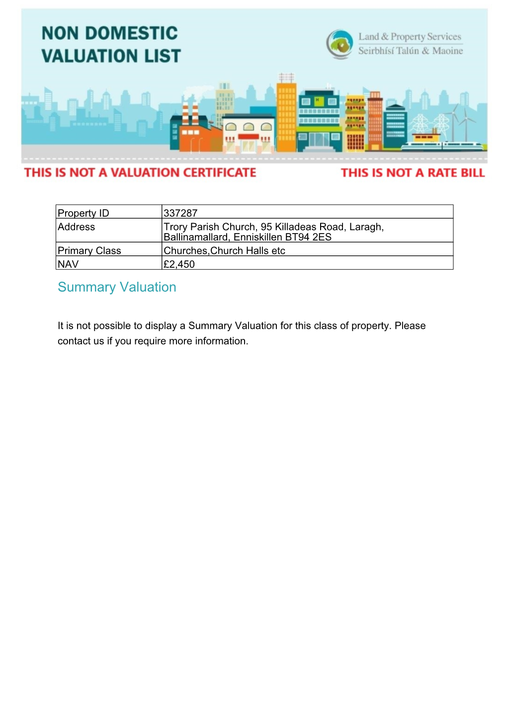 Non-Domestic Revaluation 2020 Valuation