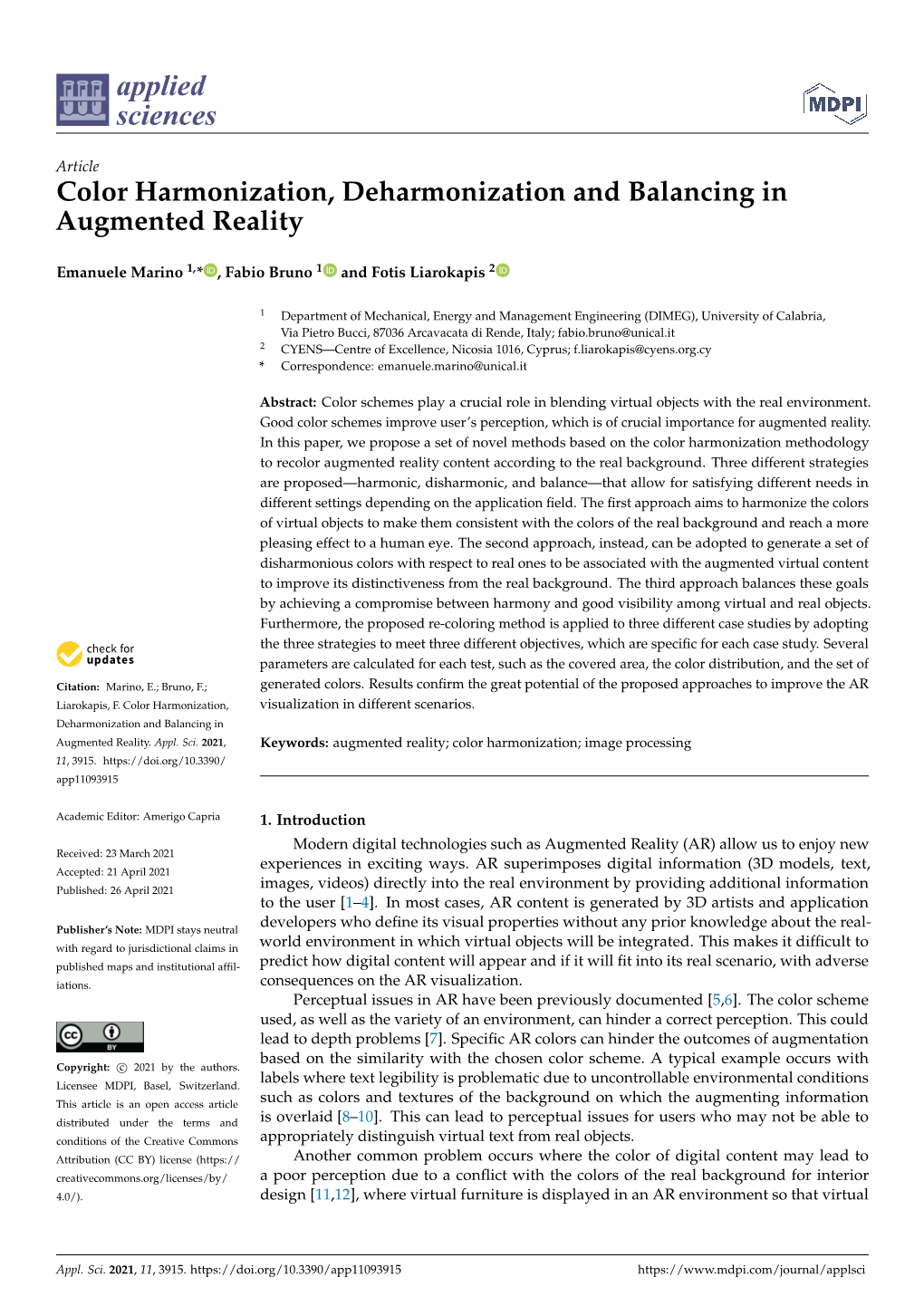 Color Harmonization, Deharmonization and Balancing in Augmented Reality