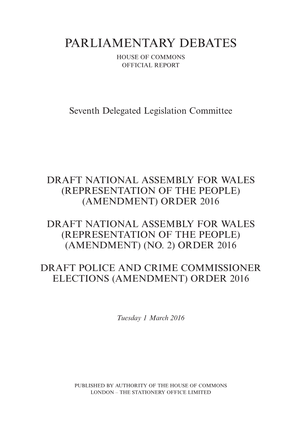 Parliamentary Debates House of Commons Official Report