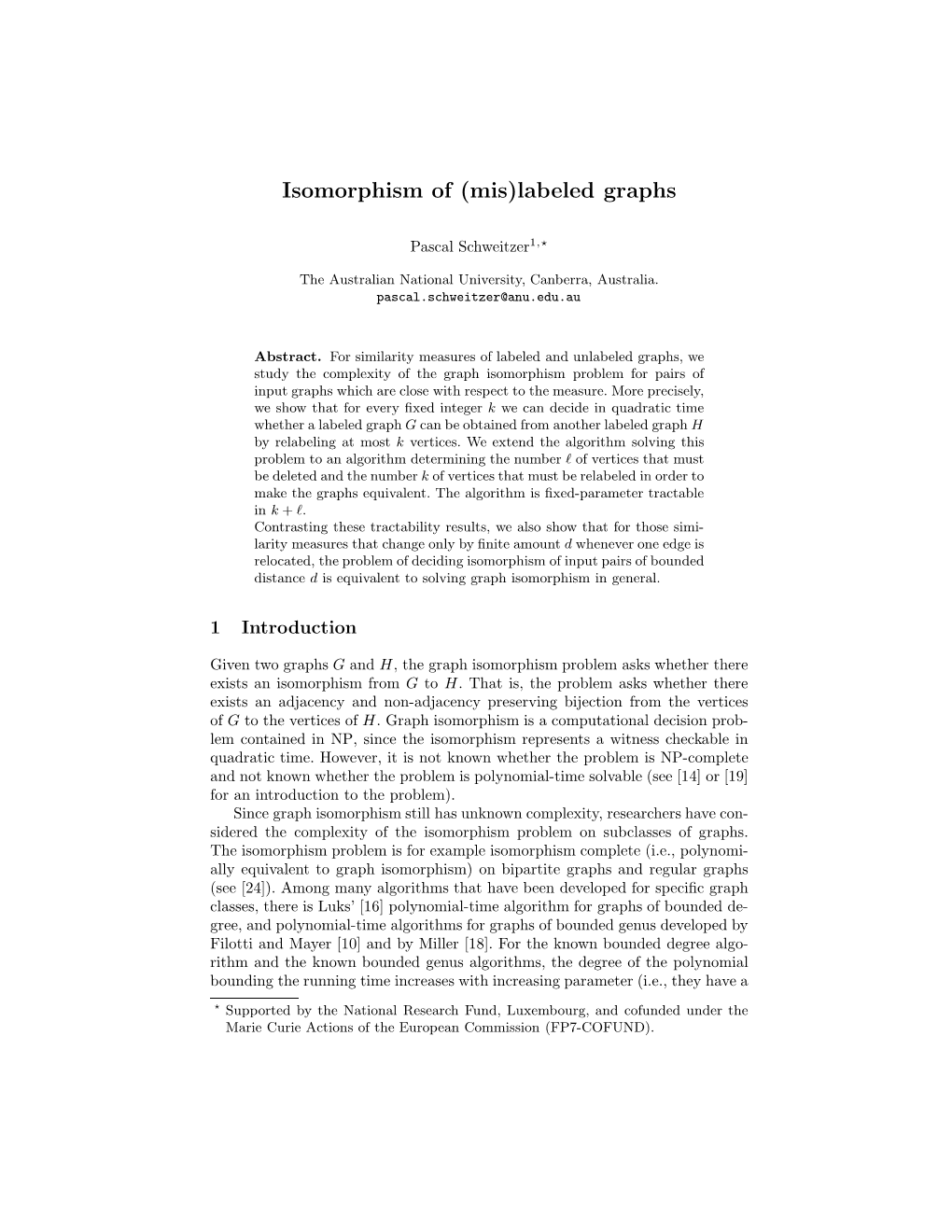 Isomorphism of (Mis)Labeled Graphs