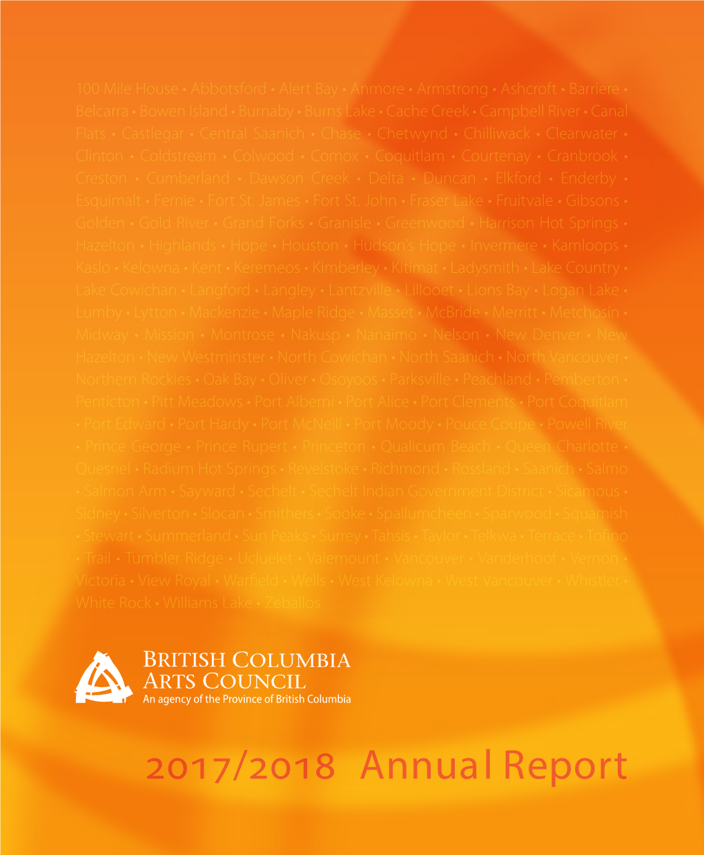 BC Arts Council Annual Report 2017 – 2018