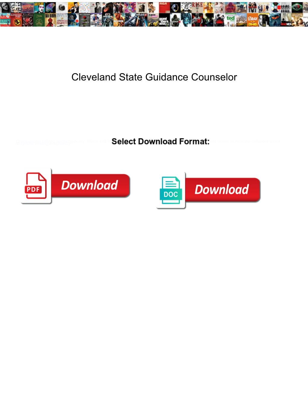 Cleveland State Guidance Counselor