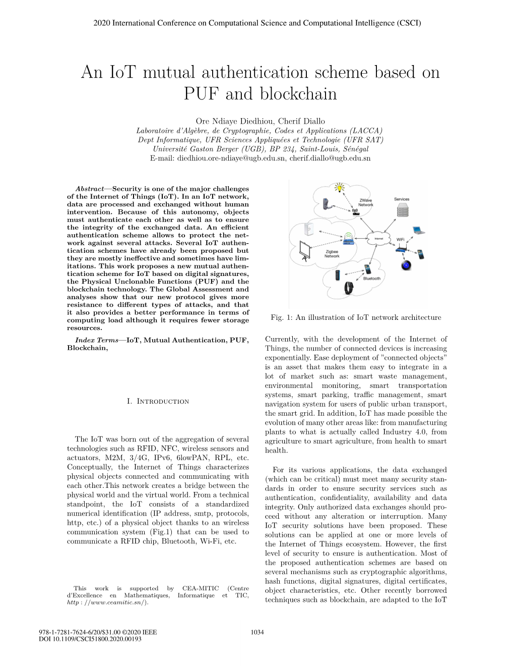 An Iot Mutual Authentication Scheme Based on PUF and Blockchain