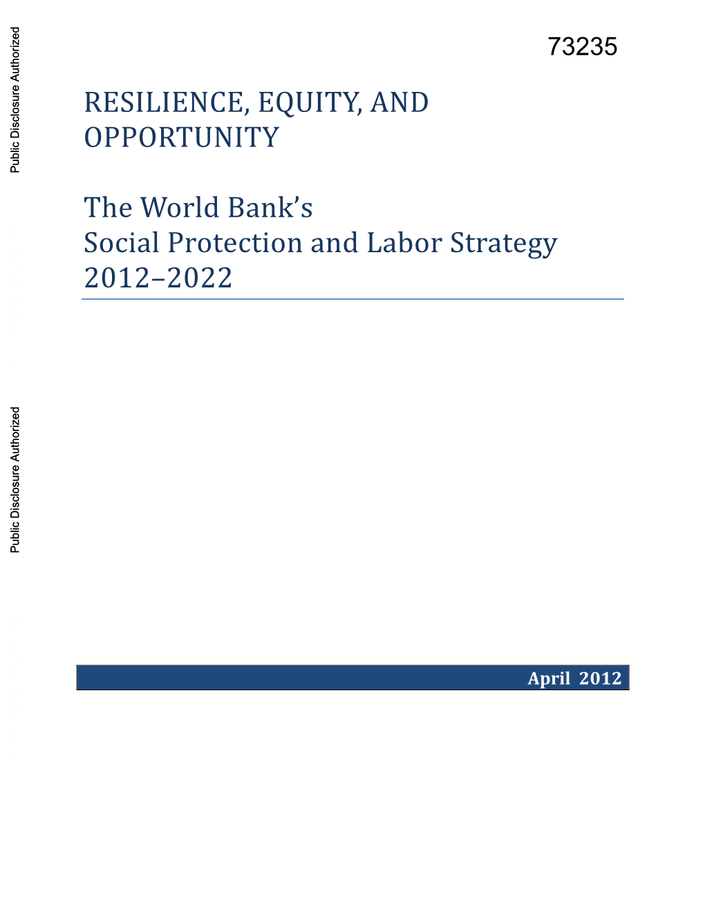 Social Protection and Labor Strategy 2012–2022