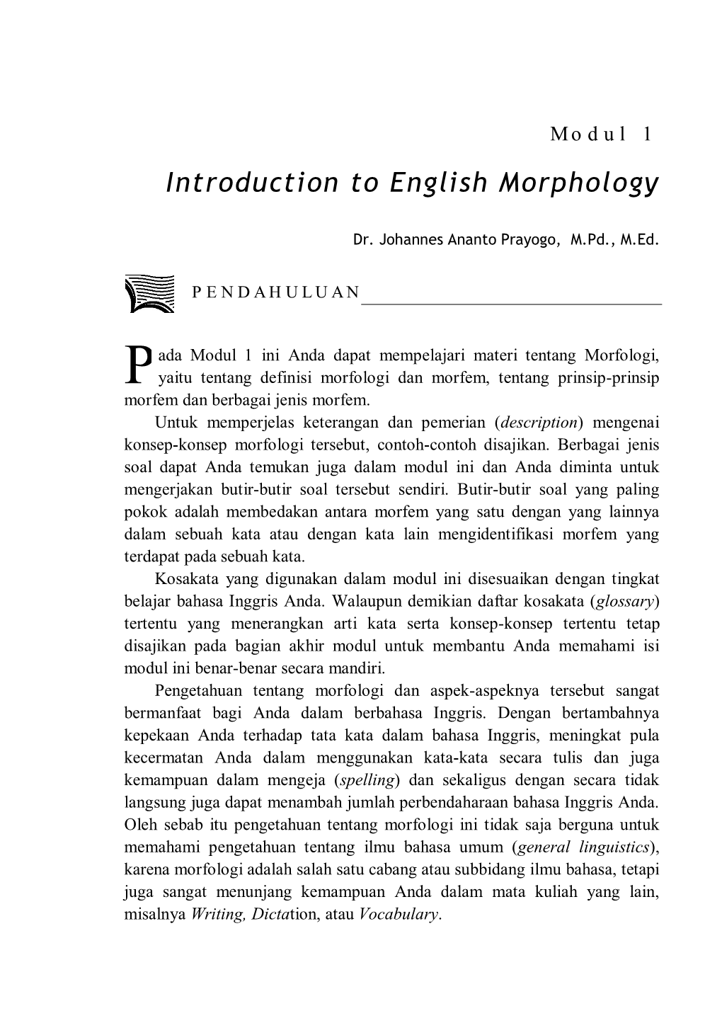 Introduction to English Morphology