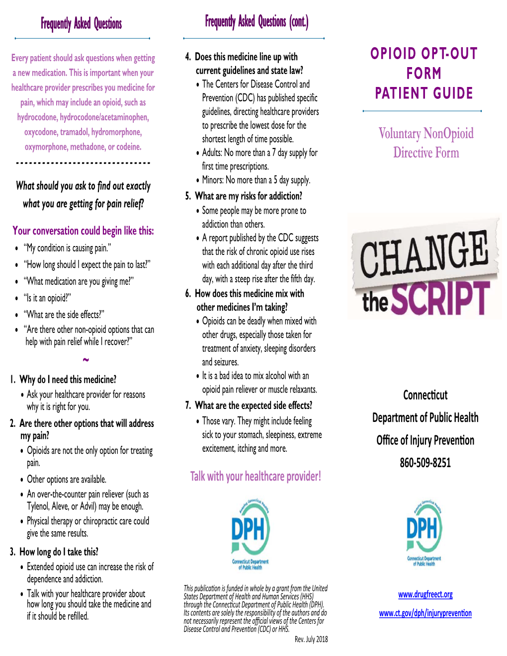 Opioid Opt-Out Form Patient Guide