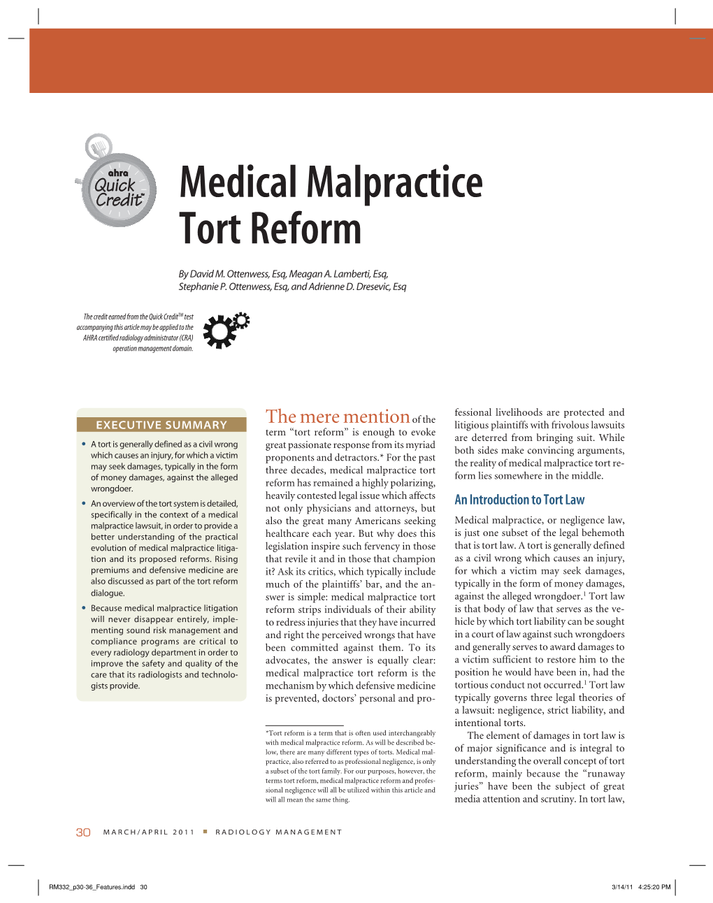 Medical Malpractice Tort Reform