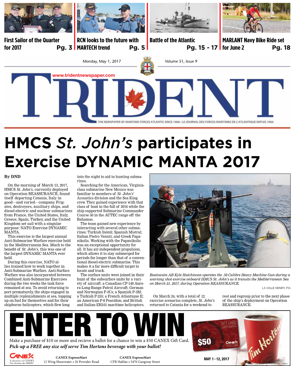 HMCS St. John's Participates in Exercise DYNAMIC MANTA 2017